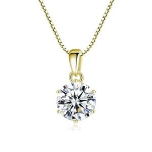 18k Gold 1 Carat Moissanite Necklace